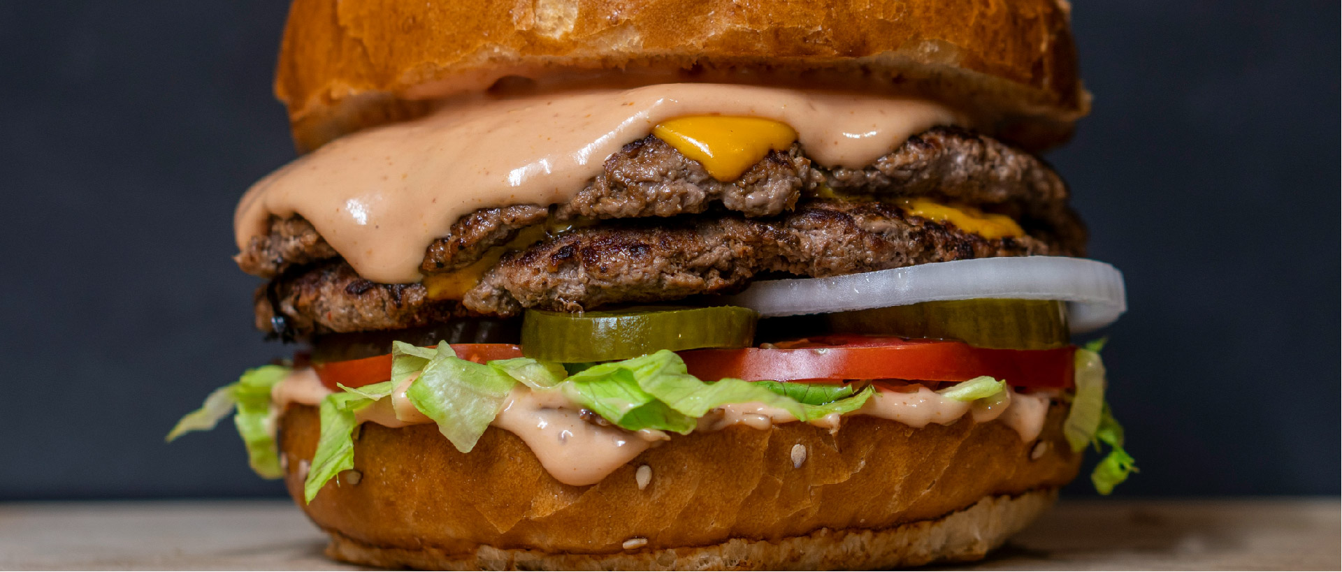 double cheeseburger on a plate