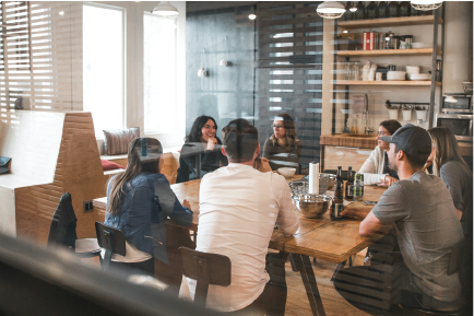group of people in a meeting