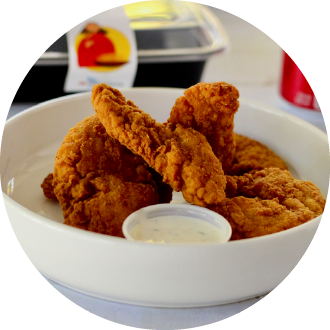 plate of chicken tenders